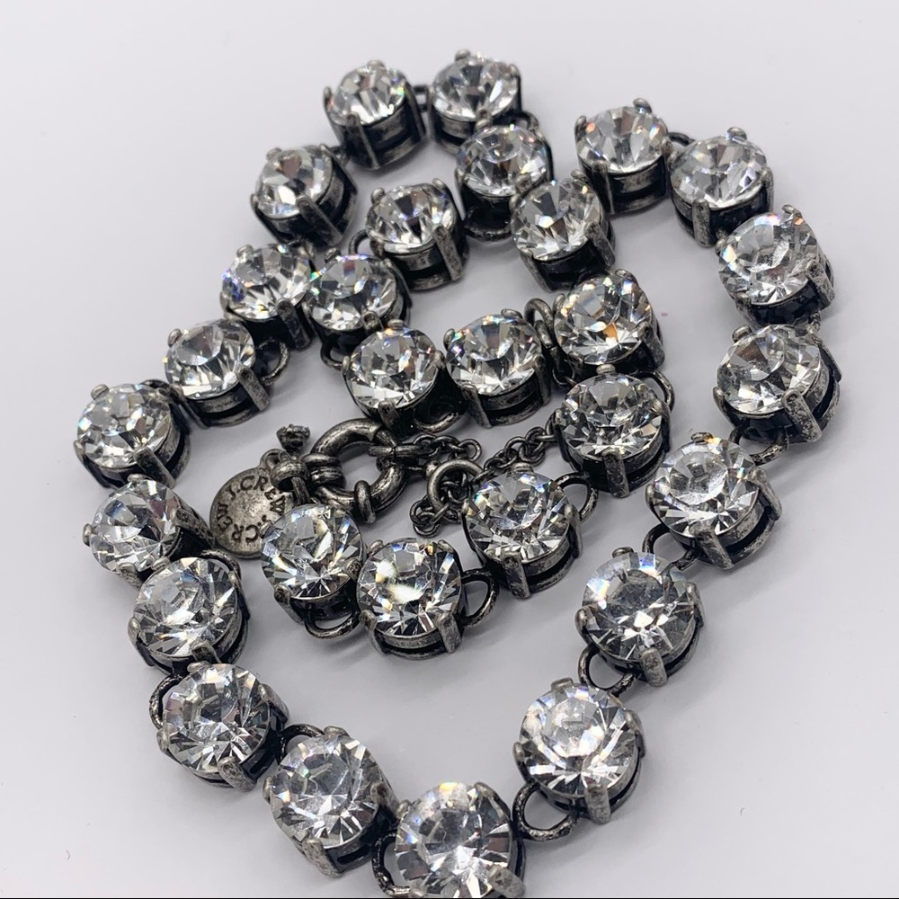 J. Crew Martha Swarovski Crystal Silver Necklace